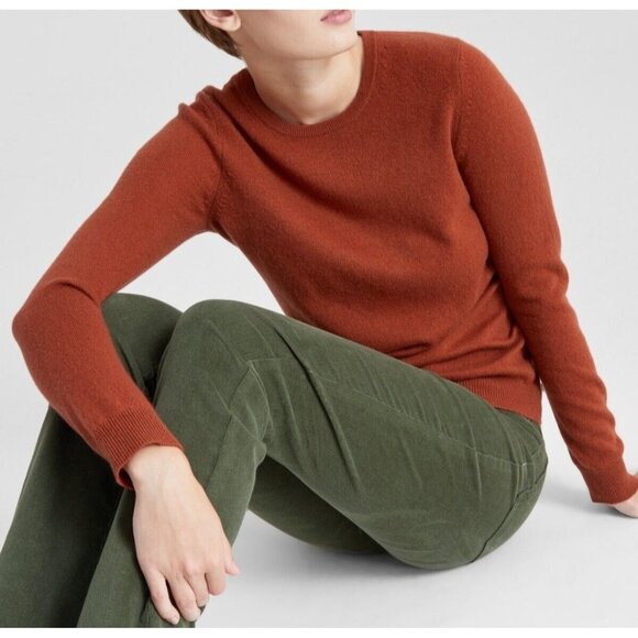 Charter Club 100% Cashmere Womens Long-Sleeve Crewneck Rust Sweater New w/tags - Picture 1 of 8